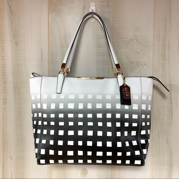 Coach Madison East Wes Tote Gingham Saffiano 30118 - Picture 2 of 9